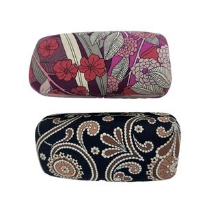 Vera Bradley Hard Shell Sunglass Eye Glass Clamshell Cases Lot of 2 Pink/Black